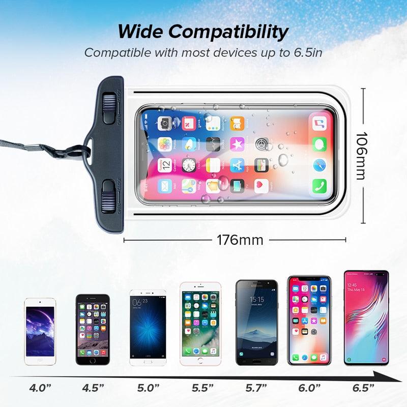 Universal Waterproof Phone Case Water Proof Bag Mobile Cover For iPhone 13 12 11 Pro Max X Xs 8 Waterproof Pouch Phone Black Underwater Case