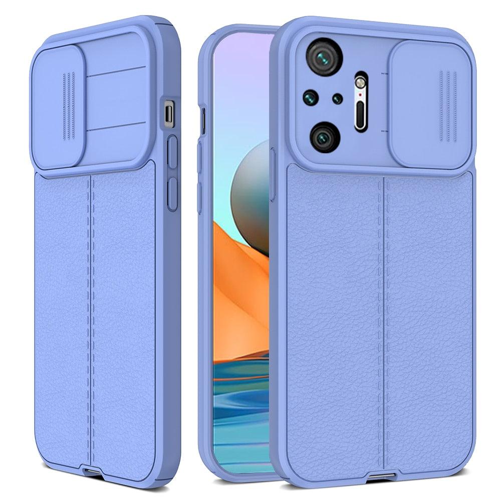 Retro Pattern Leather Case for Xiaomi Redmi Note 10 Pro Push Pull Camera Protection For Redmi Note 10S 10Pro 10T 5G Cover