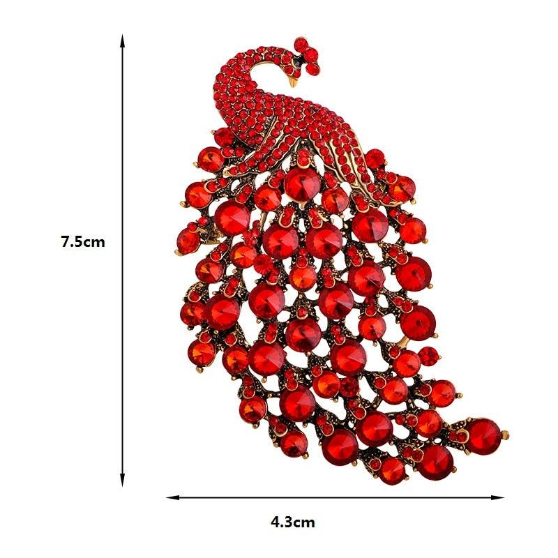 Elegant Peacock Brooches For Women Rhinestone 4-color Beauty Bird Luxury Multicolored Rainbow Rhinestones Peacock Bird Brooch Pin Party Office Brooch Pin Ideal Gifts