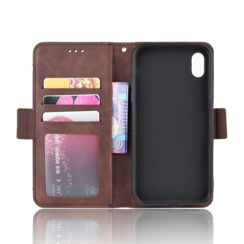 Wallet Cases For iPhone XR Case Magnetic Closure Flip Cover For iPhone X XS Max Leather Card Photo Holder Phone Bags PU Leather Flip Case Cover Stand Pocket for iPhone