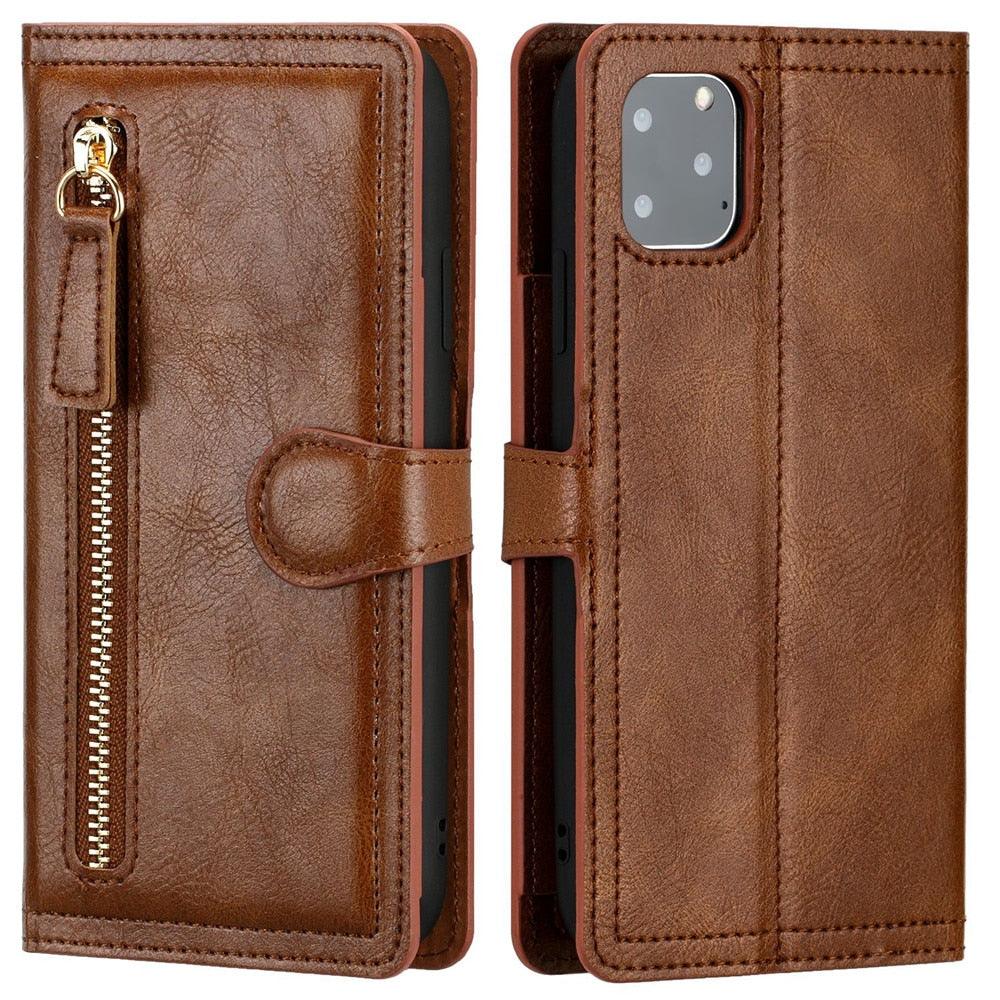 Luxury Leather Flip Wallet Case For iPhone 14 13 Pro MAX 11 12 Mini X XS XR Card Holder Stand Cover Shockproof PU Leather Wallet Card Holder Slots Cover Iphone Phone Case With Magnetic Buckle