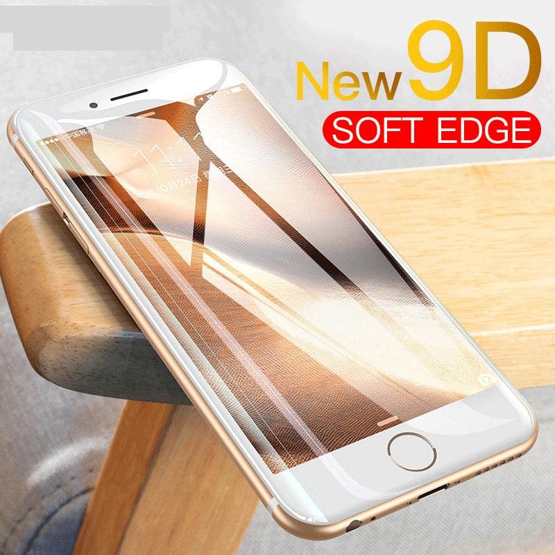 Curved Edge Tempered Glass For iPhone 12 11 Pro Xr X Xs Max Screen Protector For iPhone 6 6s 7 8 Plus SE 2020 Protective Film  Real Premium Tempered Glass Film Screen Protector for Iphone