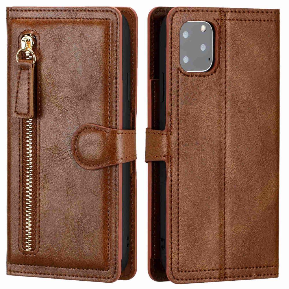 Luxury Leather Flip Wallet Case For iPhone 14 13 12 11 Pro MAX  X XS XR Card Holder Stand Cover Retro Brown Card Holder Slots Pocket Case PU Leather Magnetic Closure Kickstand Shockproof Flip Case