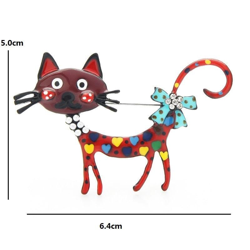 Lovely Cat Brooches 2-color Cute Pet Animal Party Cat  Brooch Casual Brooch Pins For Women Men Gifts Retro Party Back To School Brooches Unique Design Vintage Colorful Brooch