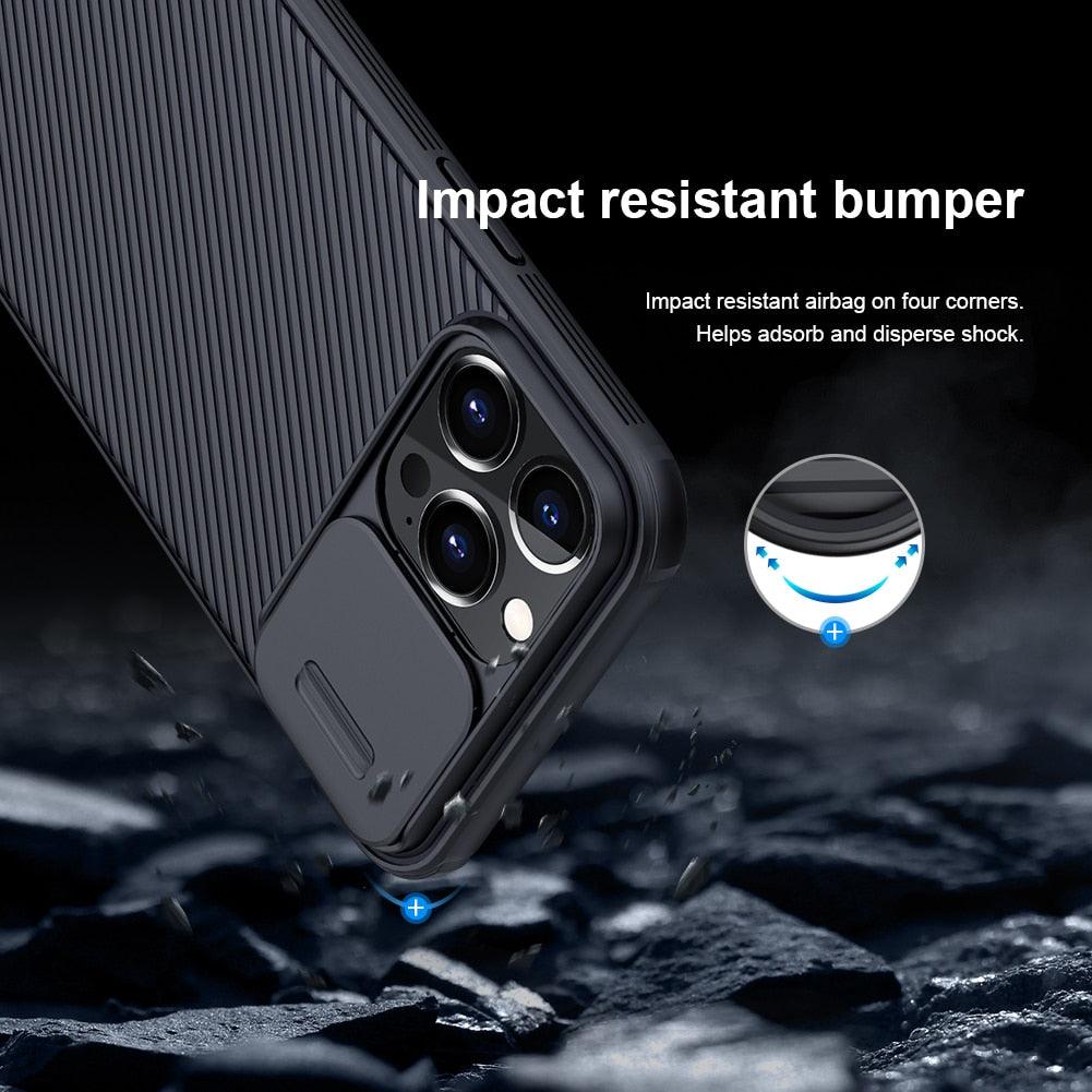 Super Hard Back Soft Shock Absorb Cover for iPhone 13 Pro Max Case Slide Camera Business Black Elegant Back Cover for iPhone 13 Mini 13 Pro Max Case