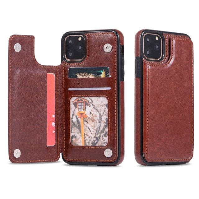 Luxury Leather Cover For iPhone 14 12 13 Mini 11 Pro XR XS Max 6 6s 7 8 Plus 5 5s Wallet Phone Card Slot Flip PU Leather Kickstand Card Slots Case Double Magnetic Clasp Durable Shockproof Cover For iPhone