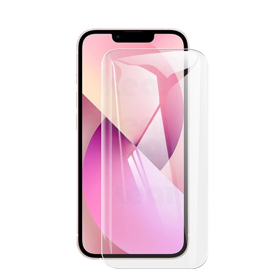 Full Cover iPhone 14 13 11 12 XS MAX XR X 7 8 6 6S SE Pro MAX Plus Mini Soft Back Phone Screen Protector Anti Bubble/Scratch Ultra Thin Tempered Glass Screen Protector