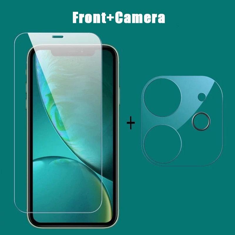 3 In 1  2PCS Front+Back+Lens Full Cover Tempered Glass Film For iPhone 12 11 Pro Max Mini Screen Protector For iPhone 13 Pro Max Glass Temper Glass Film Temper Glass Film Premium HD Clarity Anti-Fingerprint/Scratch for iPhone