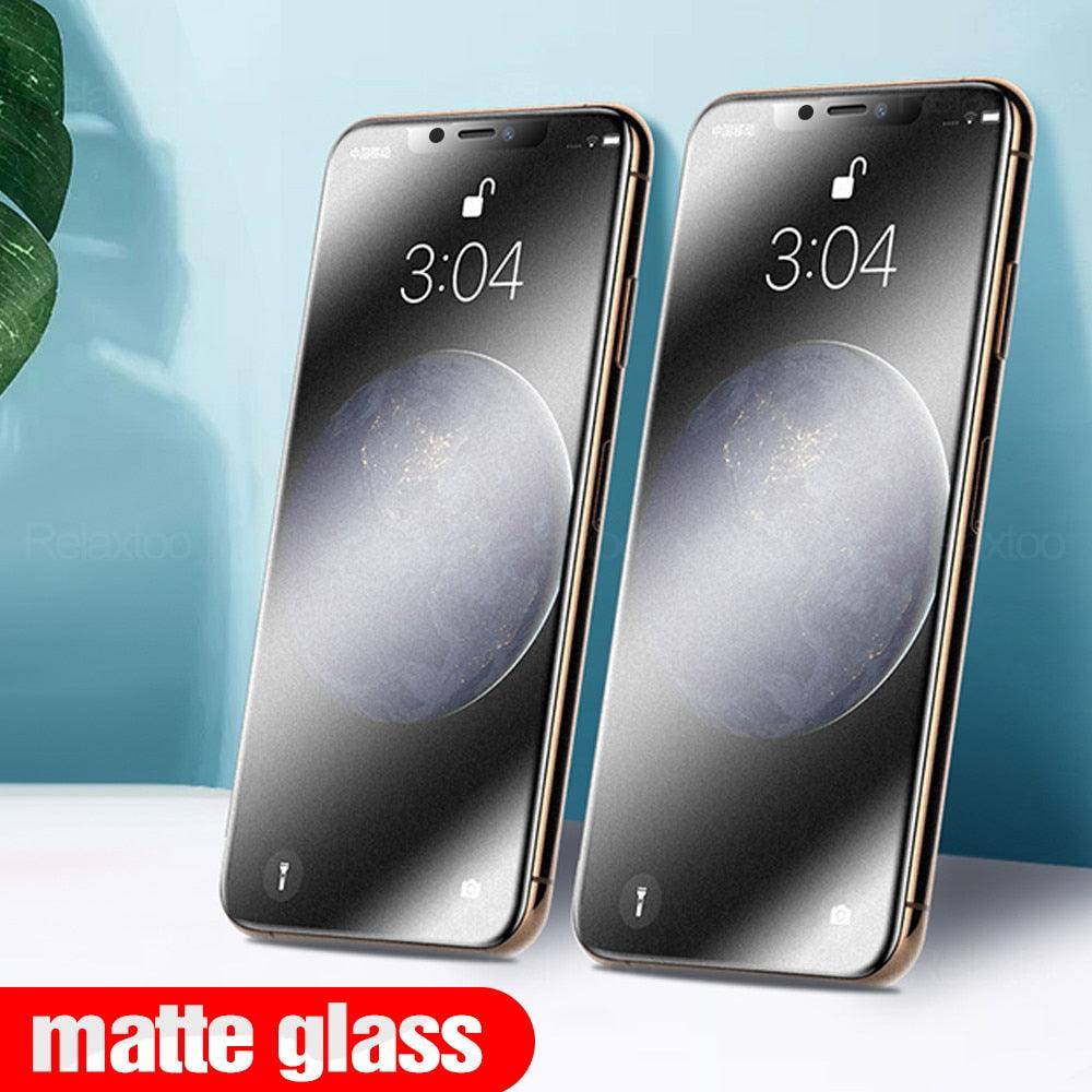 2 Pcs/lot Matte Tempered Glass On For Iphone 14 13 12 Mini 11 Pro X Xs Max Xr 8 7 6 Plus Protective Protector Glass Film Anti-spy Tempered Glass Film Anti-scratch Case-friendly Screen Protector For Iphone