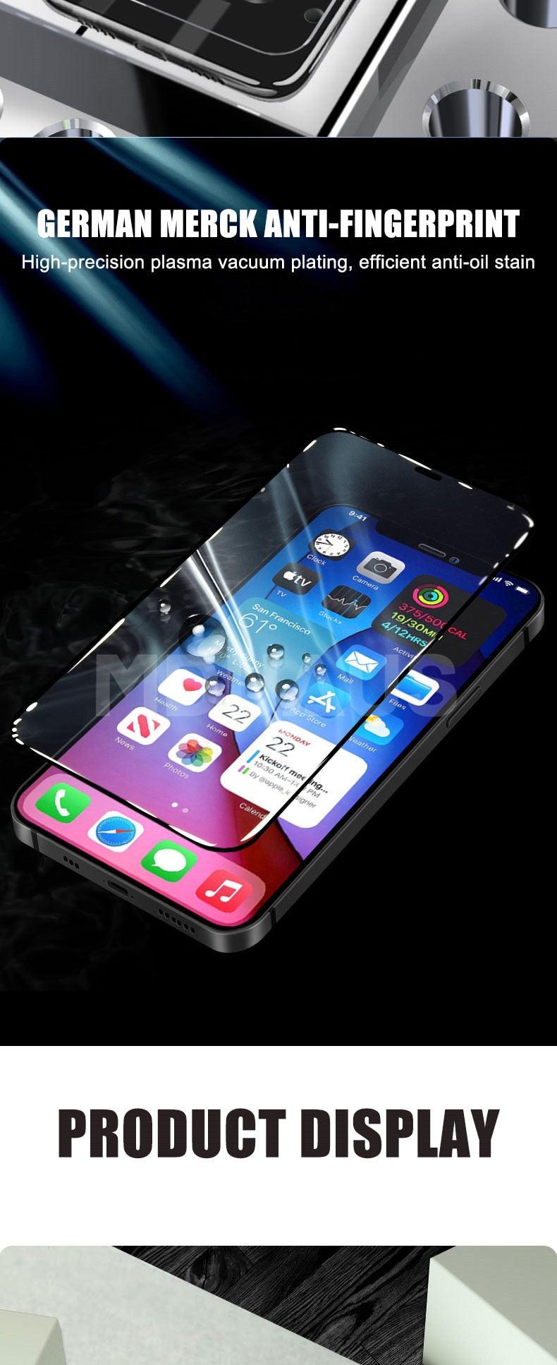 9999D Full Cover Glass For iPhone 11 12 Pro XS Max X XR 12 mini Screen Protector iPhone 8 7 6 6S Plus Tempered Glass Film Case Full Coverage Front Tempered Glass Screen Protector for iPhone