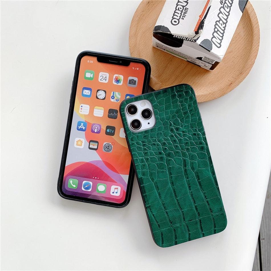 Retro Crocodile Leopard Snake Zebra Pattern Texture PU Leather Cases For iPhone 14 13 Phone Cover Unique Design Shockproof Soft Grip Leather Phone Case For iPhone