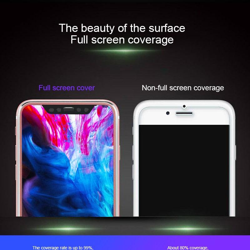 10D Curved Edge Aluminum Alloy Tempered Glass for iPhone X XS MAX 11 12 Pro Max mini 6 6S 7 8 Plus Full Cover Screen Protector  Titanium Alloy Metal Edge Full Coverage Front Tempered Glass Screen Protector for iPhone