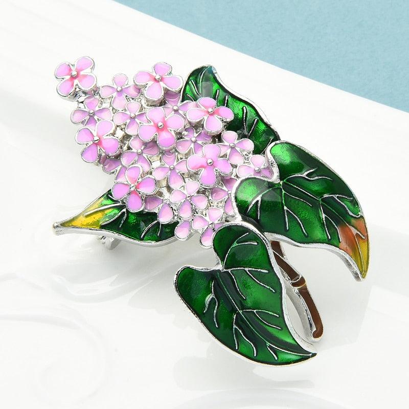 Modern Lilac Flower Brooches Beauty Spring 4-color Flower Party Brooch Pins Purple Elegant Flower Brooches For Women Lady Fashion Luxury Flower Pin Party Office Brooch Pins Gifts