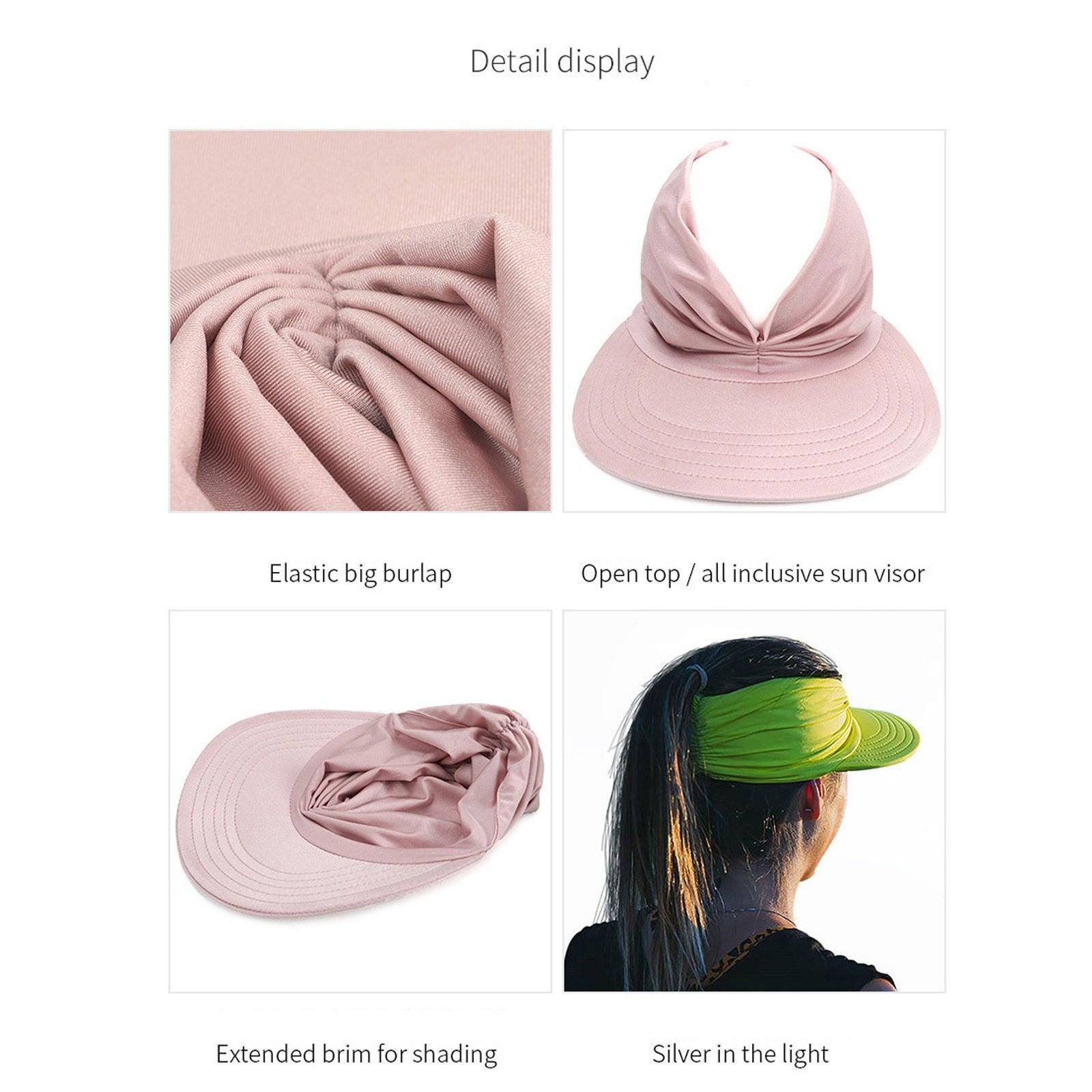 Women Sun Visor Summer Hat Women Anti-ultraviolet Hat Women's Elegant Simple Hat Classic Women's Hat Hollow Top Hat Elastic Hollow Top Hat Outdoor Quick-drying Sun Hat Summer Beach Hat