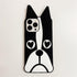 Cute 3D Little Ear Silicone Phone Case For Iphone 13 Pro Max X Xr Xs 11 12 Pro Max Cartoon Dog 3D Cartoon Puppy Black And White Color Cute Cover