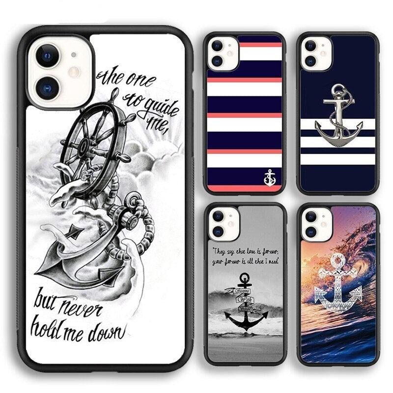 Classical Small Anchors Phone Case Cover For Iphone 14 5 6s 7 8 Plus X Xr Xs 11 12 13 Pro Max Ultra Plus Transparent Mobile Phone Case Anchor Phone Cover