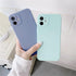 Soft Silicone Candy Color Phone Case For iPhone 13Mini iPhone 14Pro Max Ultra Thin Shockproof Cover Solid Color Shockproof Silicone Case For iPhone