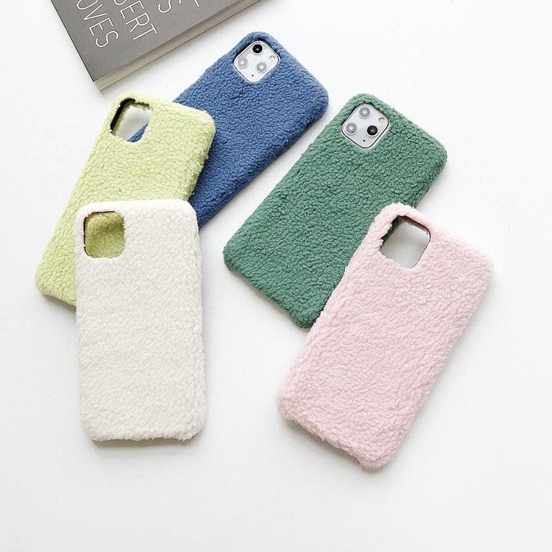 Fashion Lady Gift Case For Iphone Xs Max Xr X 11 Pro Max Se Furry Fluffy Warm Cover For Iphone 6 7 8 Plus Soft Phone Case Flexible Silicon Soft Fluffy Furry Shockproof Protective Phone Case For Iphone