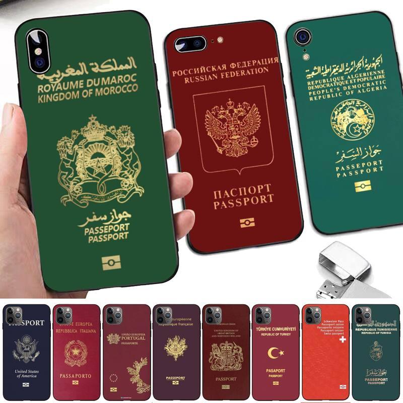 Fashion Passport Phone Case For Iphone 13 8 7 6 6s Plus X 5s Se 2020 Xr 11 12 Pro Xs Max Soft Cover Silicone Bumper Case