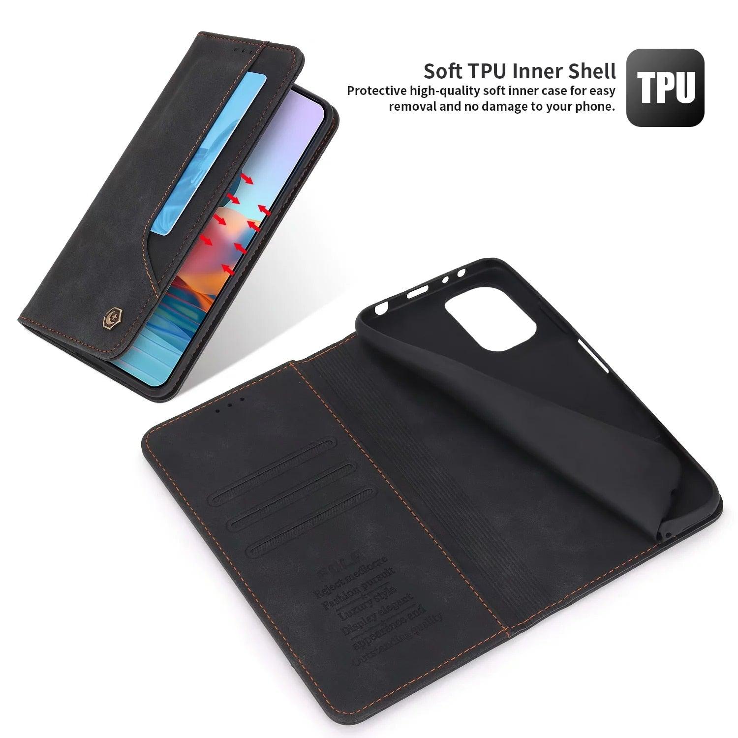 Leather Case For XiaoMi Redmi Note 11 11S 10S 10 Pro 10A 10C 9T Flip Cover Mi 11T 12T 10T Poco C40 X4 M4 M3 X3 GT F4 F3 Wallet Fashion Multicolor Magnetic Closure Leather Flip Case Cover with Card Holder for Xiaomi