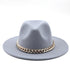 Elegant Green Fedora Hats Women Men Fedora Hats Wide Brim Fedora Hat Summer Chain Band Jazz Hats Winter Autumn Gentleman Outdoor Hat