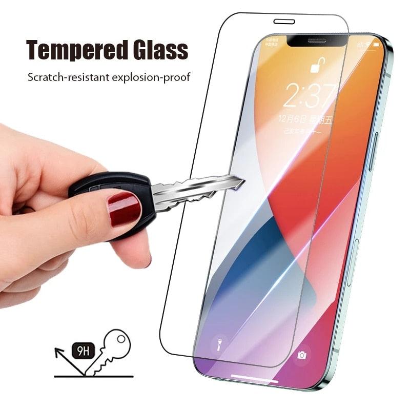 3PCS 9H Tempered Glass For iPhone 14 13 12 11Pro Max 7 8 Plus Screen Protector For iPhone XS Max XR 12mini Protective Glass Film Premium Tempered Glass Screen Protector for iPhone