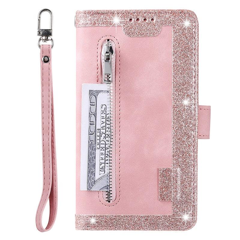 Business Blue New Cards Flip Leather Case For iPhone 14 13 12 11 Pro Max 10 X 6 6s 7 8 Plus XR XS Max Multifunctional Wallet Phone Case  Multi-Card Wallet Leather iphone Case