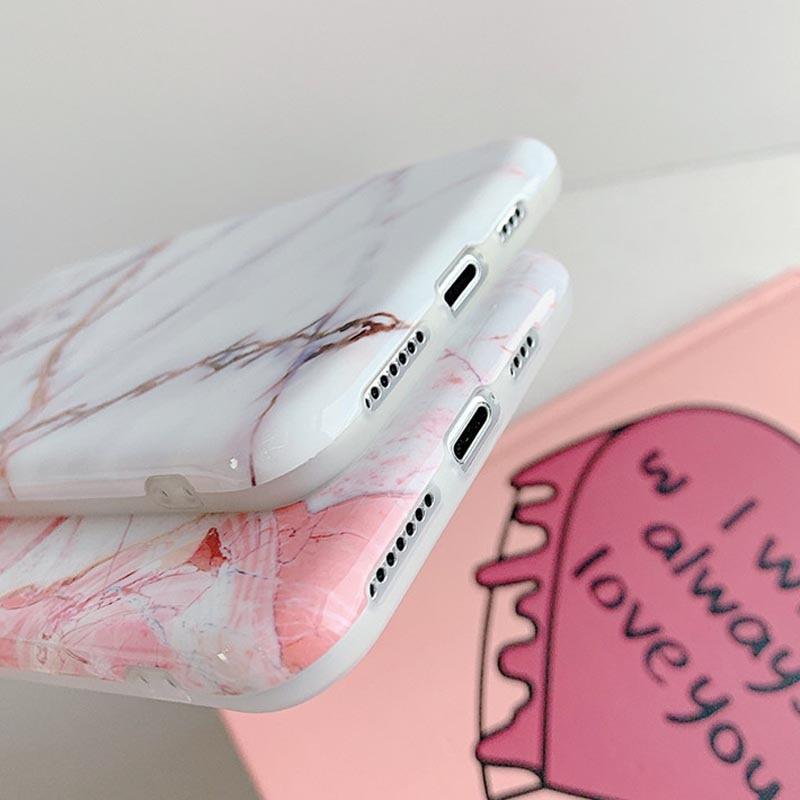 White Gray Marble Slim Soft Clear Bumper Full-Body Protective Phone Case Cover Glossy Marble Texture Cover for iPhone 11 14 Pro Max 14Plus 12 13 Mini X XR XS Max Soft Back Case