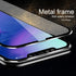 10D Curved Edge Aluminum Alloy Tempered Glass for iPhone X XS MAX 11 12 Pro Max mini 6 6S 7 8 Plus Full Cover Screen Protector  Titanium Alloy Metal Edge Full Coverage Front Tempered Glass Screen Protector for iPhone