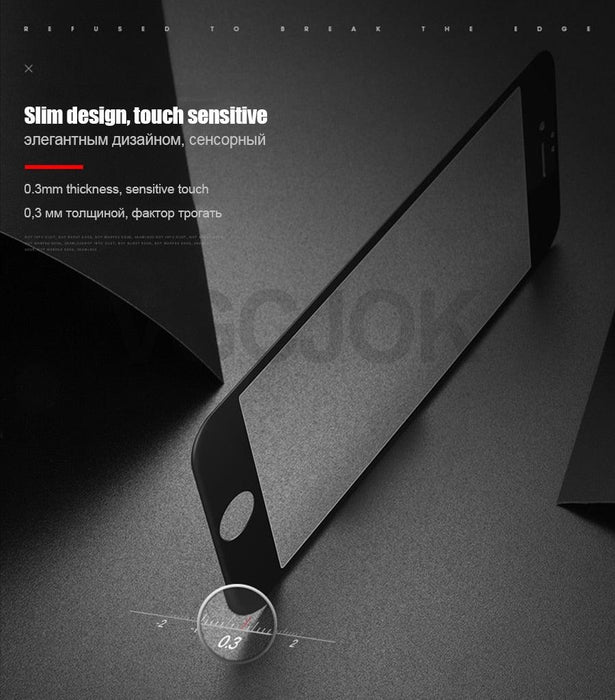 9d Full Cover Tempered Glass For Iphone 8 7 6 6s Plus 5 5s Se 2020 Screen Protector On Iphone 11 Pro Xs Max X Xr Protective Film Rounded Edge Glass Screen Protector Tempered Glass For Iphone