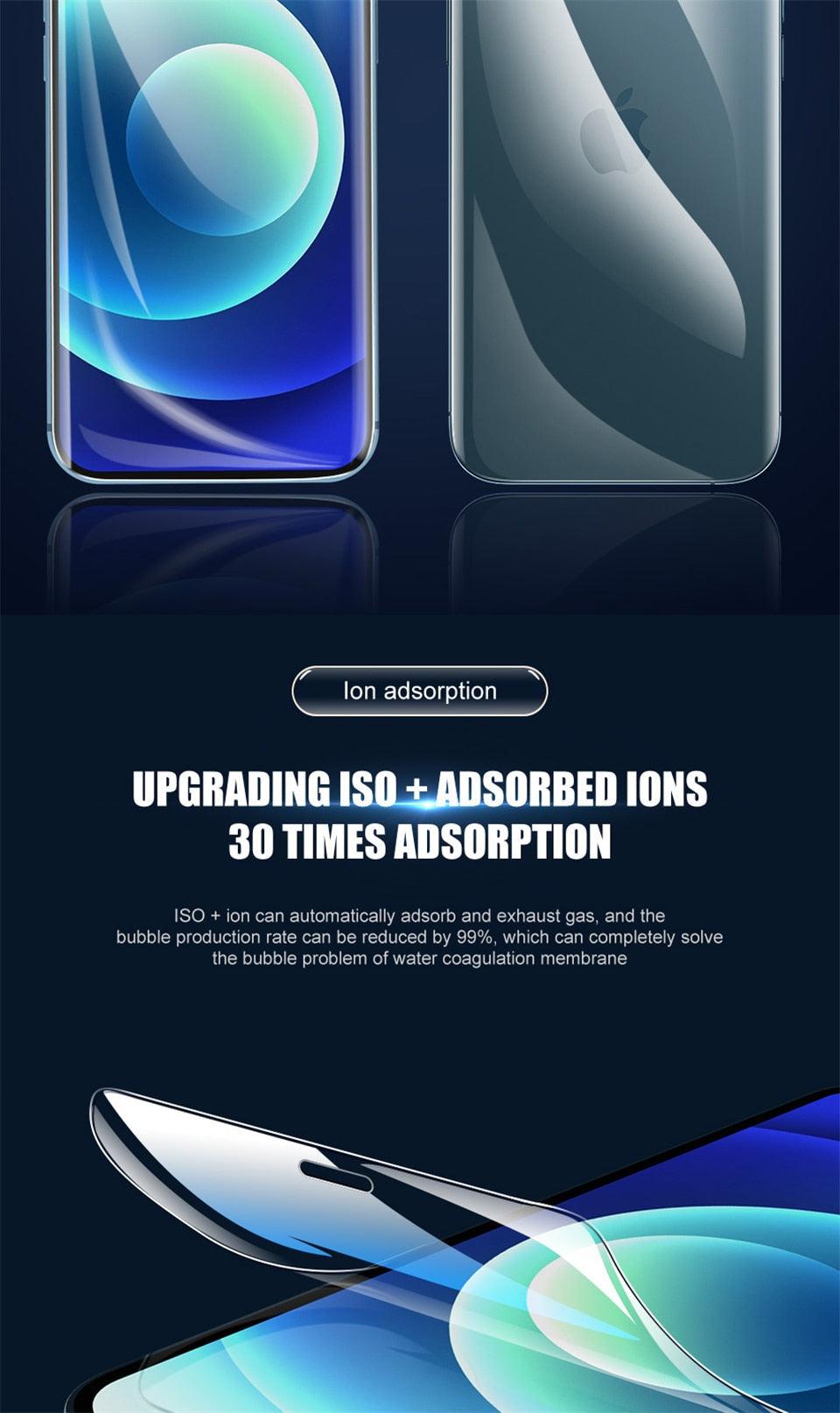 Full Cover Hydrogel Film For iPhone 13 7 8 Plus 6 6s Screen Protector 11 12 13 Pro mini XR X XS Max SE 2020 Back Film Not Glass Full Cover Screen Protector for iPhone