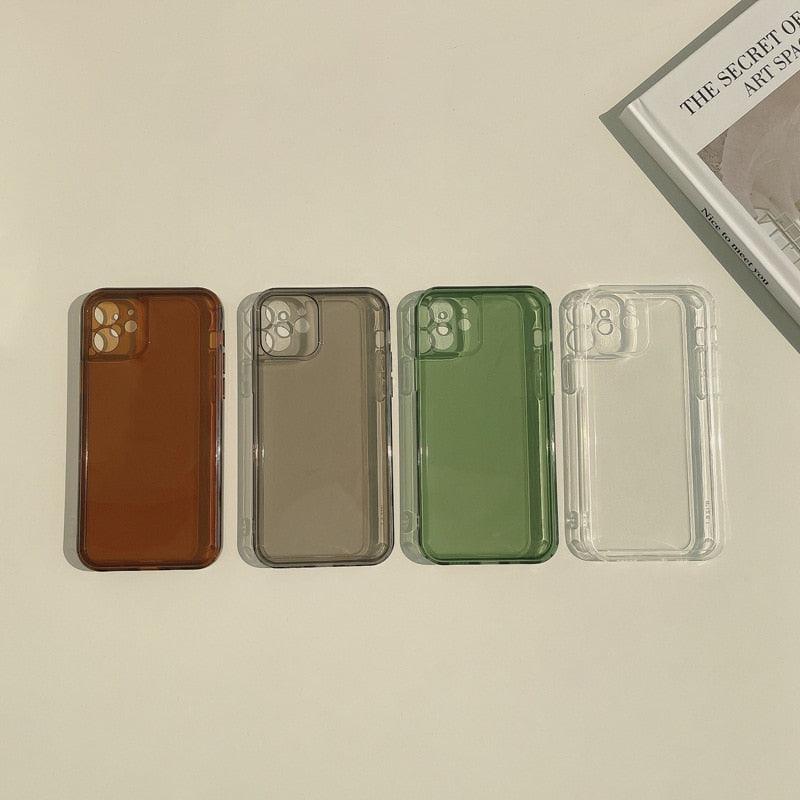 Transparent Soft Silicone Bumper Protection Retro Color Transparent Shockproof Phone Case New Silicone Phone Case Cover For Iphone 7 8 Plus 11 12 Mini 13 Pro Max X Xr Xs Max Shockproof