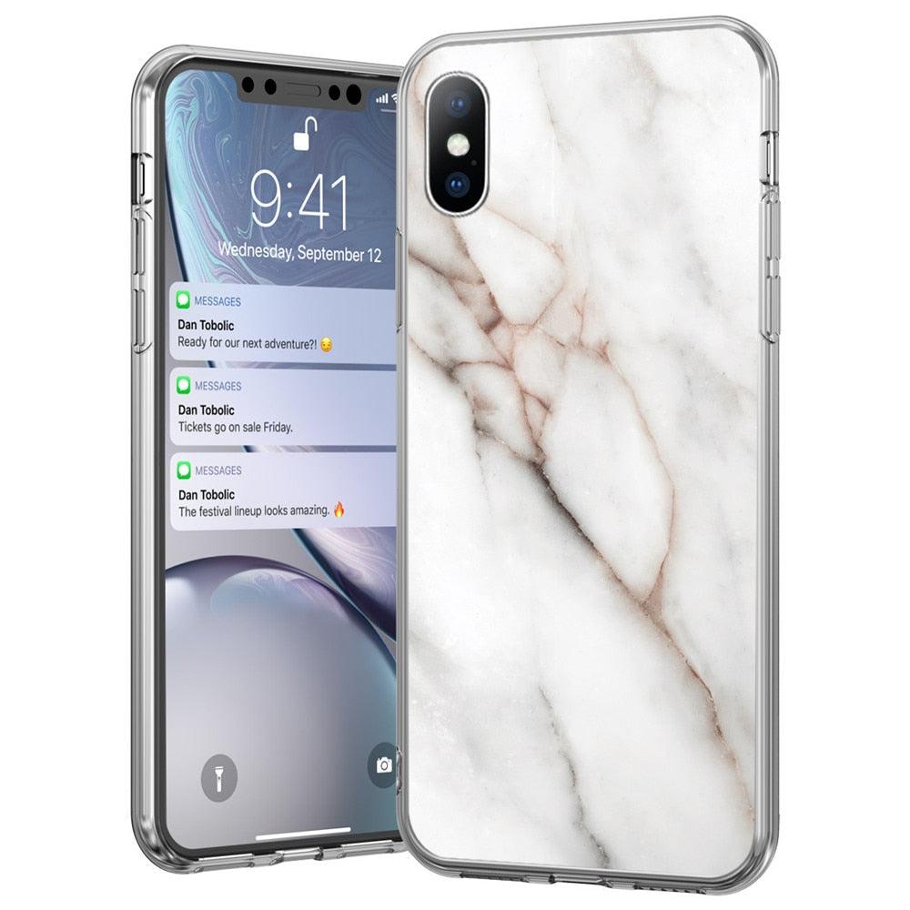 Stylish Marble Stone Texture Phone Case For Iphone 12 Pro 13 Pro Max Unique Solid Color Marble Soft Cover Silicone Mobile Phone Case