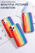 Luxury Rainbow Silicone Case For iPhone 11 X Xr Xs Max Case 12 11 Pro Max 6 6s 7 8 Plus Modern Colorful Shockproof Back Cover Rainbow Color Soft Silicon Back Cover Case