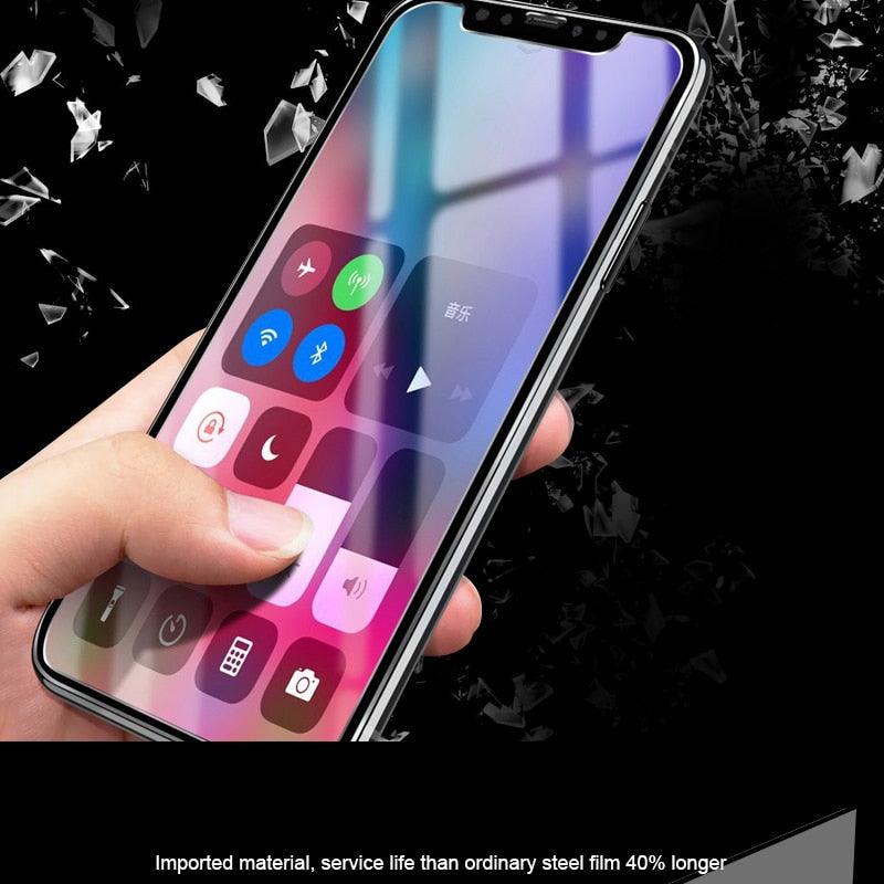 10D Curved Edge Aluminum Alloy Tempered Glass for iPhone X XS MAX 11 12 Pro Max mini 6 6S 7 8 Plus Full Cover Screen Protector  Titanium Alloy Metal Edge Full Coverage Front Tempered Glass Screen Protector for iPhone