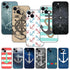 Anchor Boat Ship Wheel Phone Case For iPhone 13 12 Mini 11 Pro XS Max XR X 8 7 6S 6 Plus 5S 5 SE 2020 Black Cover Custom Anchor Hard Back Cover Case