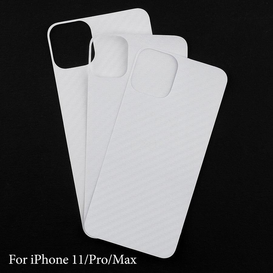 2Pcs Carbon Fiber Matte Back Film For iPhone 14 13 12 Mini 11 Pro XR X XS Max 7 8 Plus SE3 Transparent Scratch Resistant Sticker Slim Fit Clear Transparent 3D Carbon Fiber Back Skin Rear Screen Guard Protector Sticker