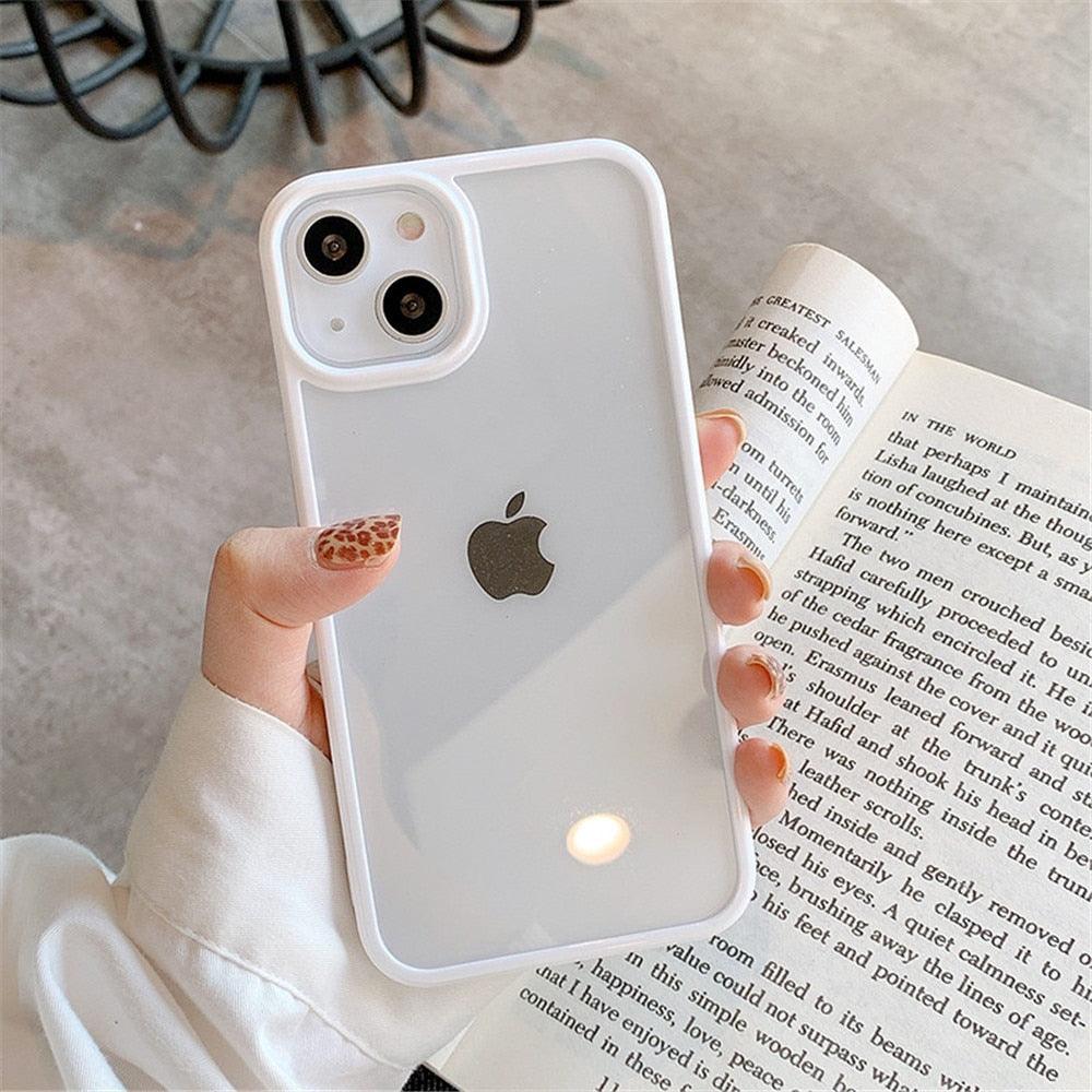 Unisex Cute Shockproof Silicone Bumper Phone Case For iPhone 14 11 12 13 Pro Max Colorful Transparent Protection Back Cover Silicone Protective Cover For iPhone