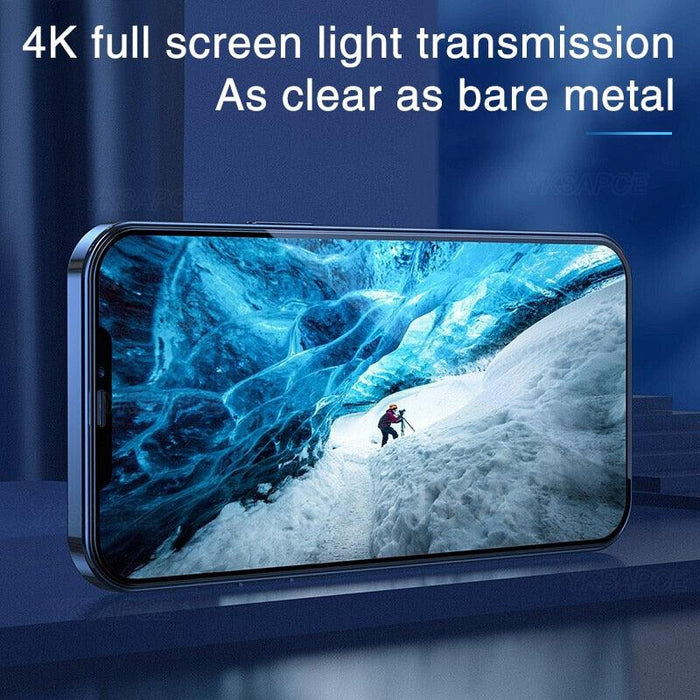 5Pcs 20000D Black Transparent Screen Protector for iPhone 14 13 12 mini 11 Pro X XS Max XR SE 9H 2.5D Clear Tempered Glass Film Edge to Edge Case Friendly Screen Protection Film For iPhone