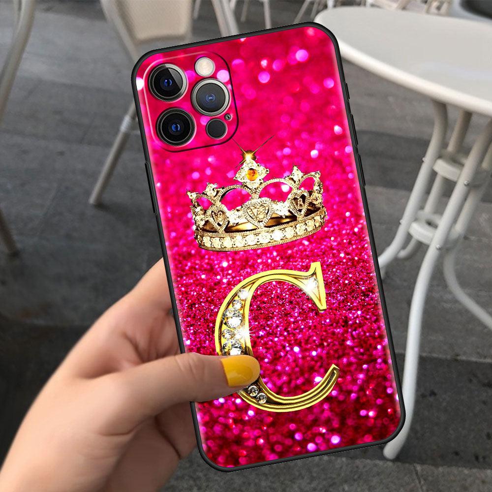 Pink Shiny Letter Phone Case For Iphone 11 7 Pro Xr X Xs Max 6 6s 8 Plus Glitter Rhinestone Phone Cover Soft Cover Shockproof Glitter Sparkle Case Girly Women Protective Pink Cover