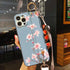 Ultra Luxury Case Cute Flower Design with Ring Kickstand Soft Crossbody Phone Cover for iPhone 13 14 Pro Max Case Fashion Crossbody Shoulder Strap Flower Leaf Phone Holder Cover for iPhone 12 11 X XR XS 7 8 Plus