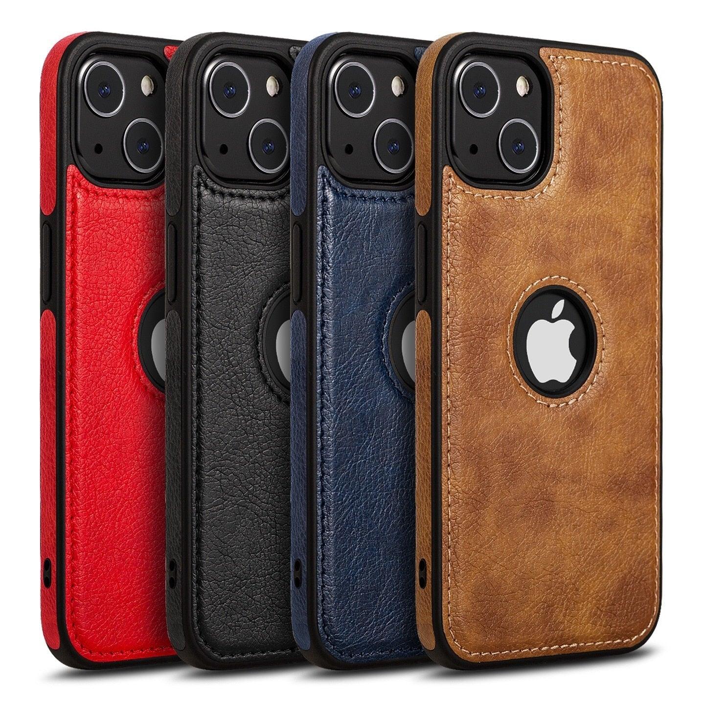 Ultra Thin Slim Leather Phone Case For iPhone 13 Pro Max 12 Pro Max 14 Shockproof Bumper Soft Business Back Cover Back Cover Case Shockproof Camera and Screen Protection PU Leather Case for iPhone