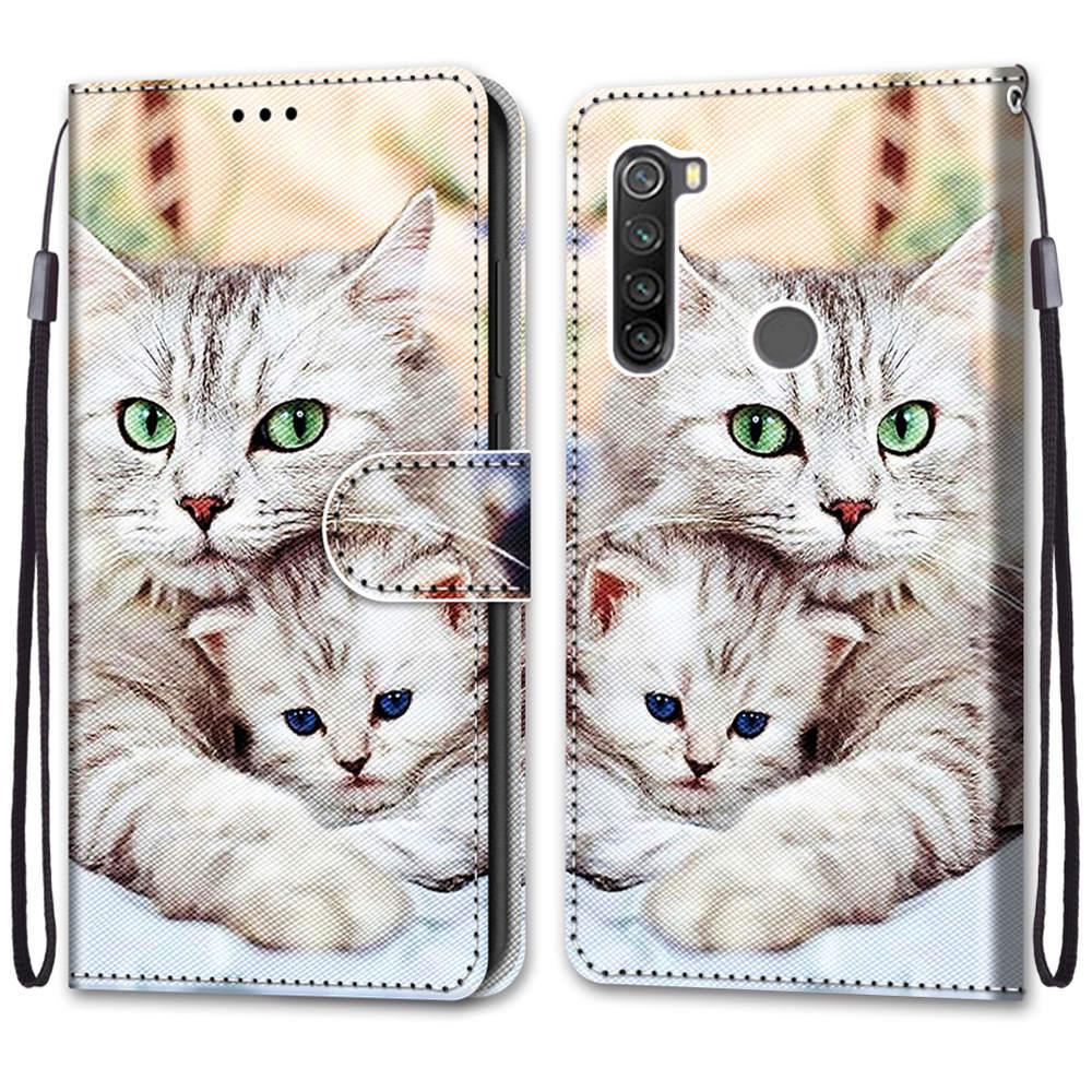 Flip Case For Xiaomi Redmi Note 8 Pro 7 8T note4 4X Phone Case Leather Wallet Book Cute Cat Cover For Redmi 8 8A 7 7A 4 4X Cases Leather Wallet Flip Card Slots Holder Cover Side Pocket Shockproof Protective Magnetic Closure Bumper Phone Cases