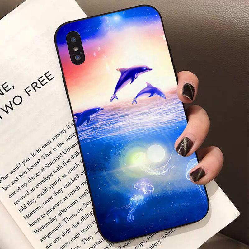 Animal Cute Dolphin Phone Case For Iphone 11 12 13 Mini Pro Xs Max 8 7 6 6s Plus X 5s Se 2020 Xr Case Soft Tpu Cover Flexible Ultra Slim Anti-scratch Cover