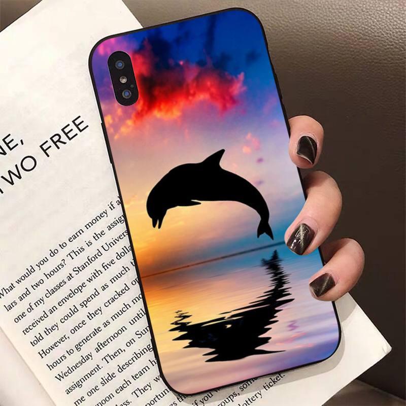 Animal Cute Dolphin Phone Case For Iphone 11 12 13 Mini Pro Xs Max 8 7 6 6s Plus X 5s Se 2020 Xr Case Soft Tpu Cover Flexible Ultra Slim Anti-scratch Cover