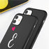 Women Elegant Black Initial Letter A-Z Love Heart Couples Phone Case For iPhone 13 12 Pro Max Mini Luxury Soft Silicone Cover Name Letter Case