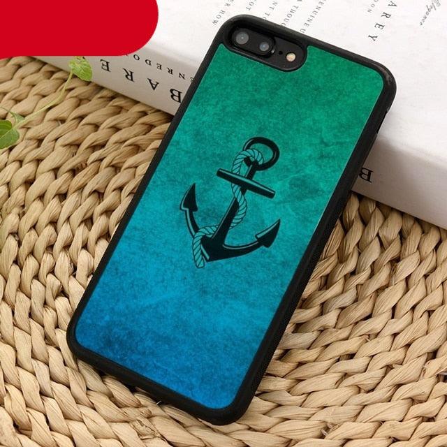 Classical Small Anchors Phone Case Cover For Iphone 14 5 6s 7 8 Plus X Xr Xs 11 12 13 Pro Max Ultra Plus Transparent Mobile Phone Case Anchor Phone Cover