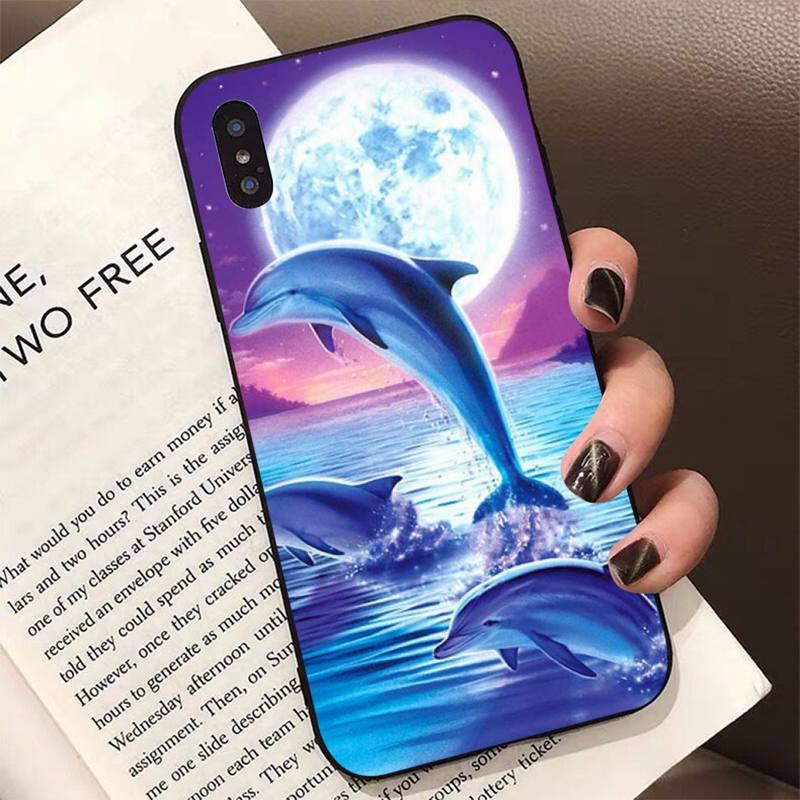 Animal Cute Dolphin Phone Case For Iphone 11 12 13 Mini Pro Xs Max 8 7 6 6s Plus X 5s Se 2020 Xr Case Soft Tpu Cover Flexible Ultra Slim Anti-scratch Cover