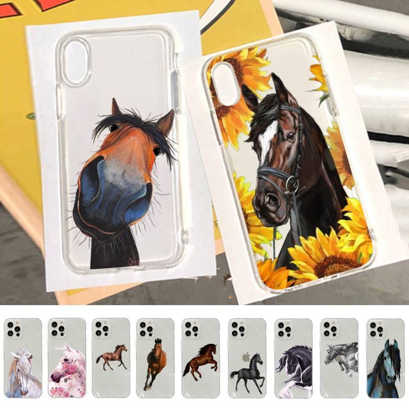 Beauty Horse Phone Case For Iphone 13 11 12 Pro Xs Max 8 7 6 6s Plus X 5s Se 2020 Xr Case Slim Profile Cute Printed Designer Snap On Case