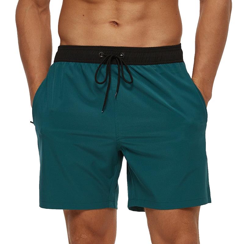 Men's Stretch Swim Trunks Quick Dry Beach Shorts With Zipper Pockets and Mesh Lining  Men's Swim Trunks Quick Dry Beach Shorts with Pockets Swimsuits for Men